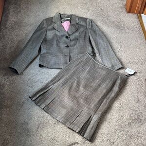 Sag Harbor Gray Pink Skirt Suit Set Blazer Pencil Skirt Career SIZE 12